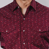 Camisa Hannover Est Punto Vino Flor/Bco 351